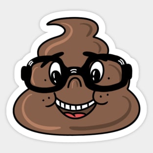 Excited geek poop emoji Sticker